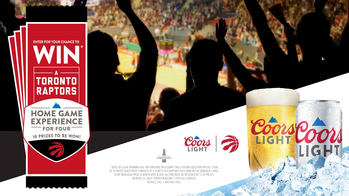 Enter for your chance to win* a Toronto Raptors home game experience for Four. 10 Prizes to be won!