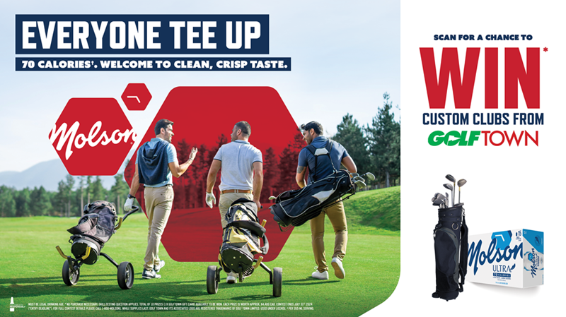 Everyone tee up. Scan for a chance to win* custom clubs from Golf Town